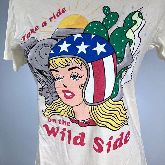 Bel Air Baby Wild Side Biker Graphic Short Sleeve Tee T Shirt Large Medium - Picture 2 of 10